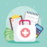 Medical bag with red cross symbol