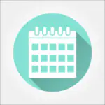 Teal calendar icon on white