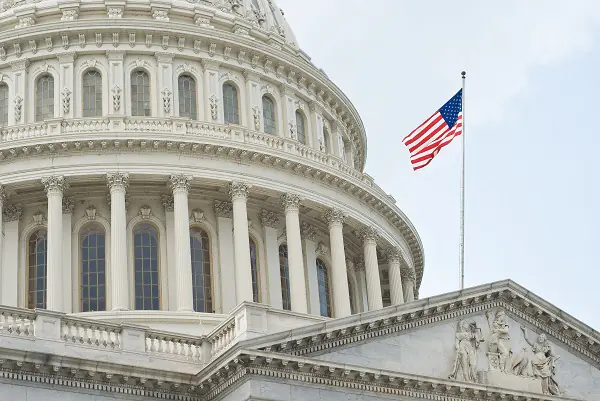 Ornate white Capitol building exterior