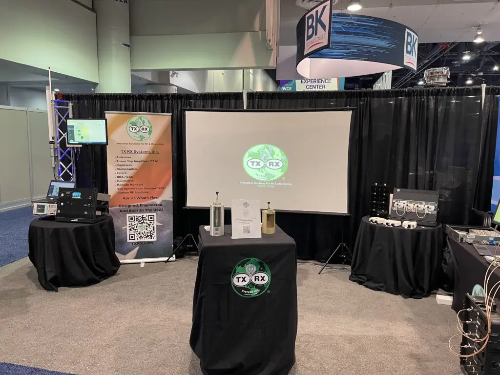 Black table with company logo