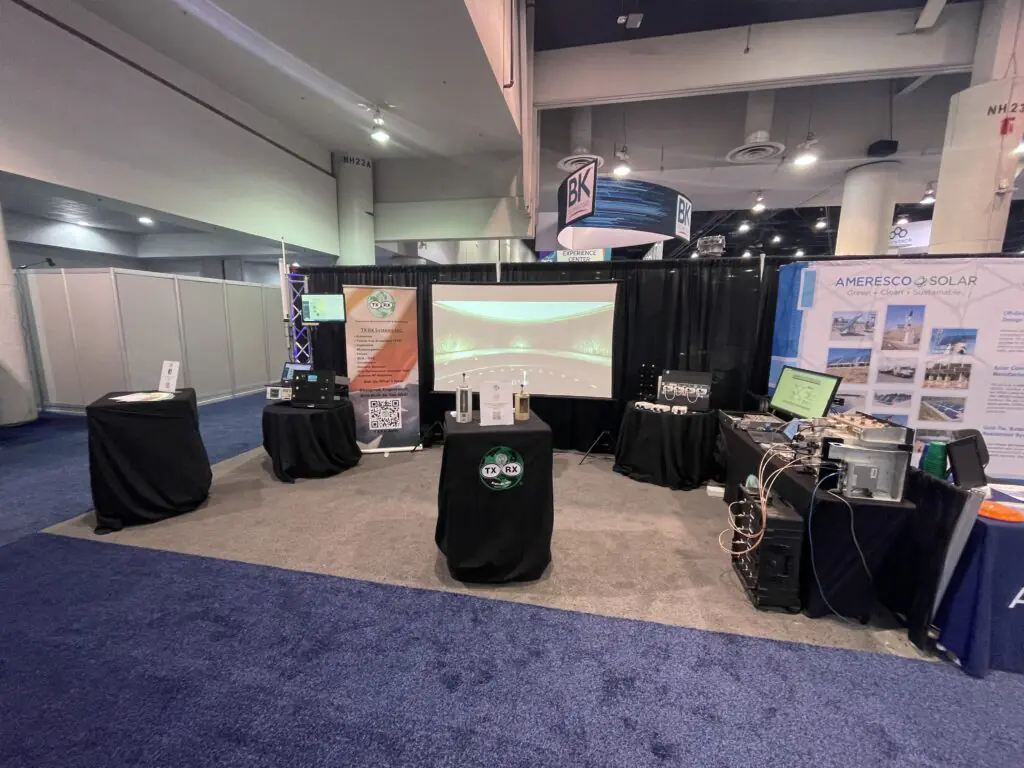 Black table with green logo