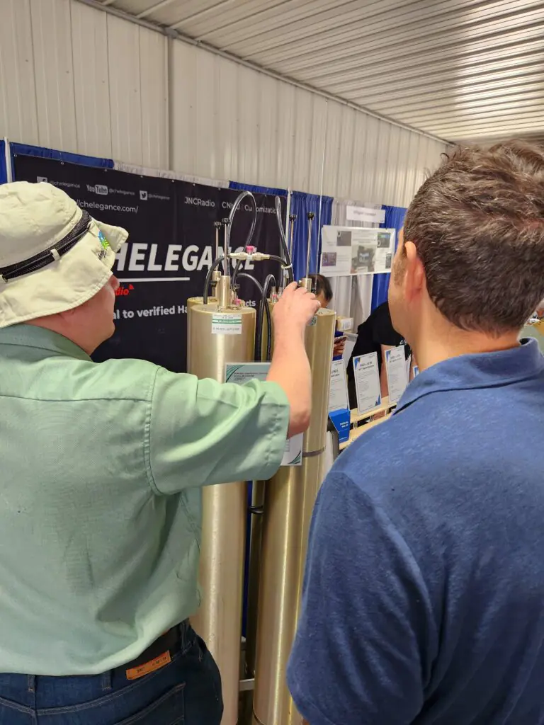 Large metal cylinders on display