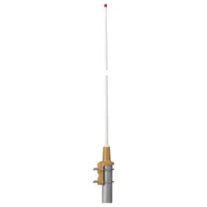 Long white antenna with red tip