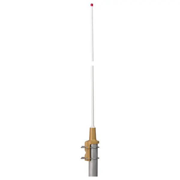 Long white antenna with red tip