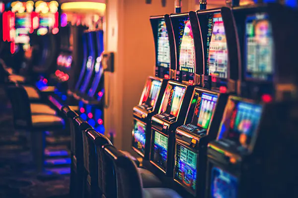 Vibrant slot machines in casino