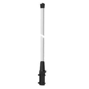 White telescoping pole with black ends